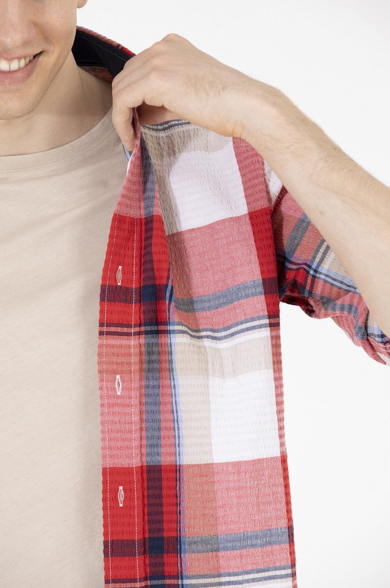 Erkek Ekoseli Kırmızı Gömlek