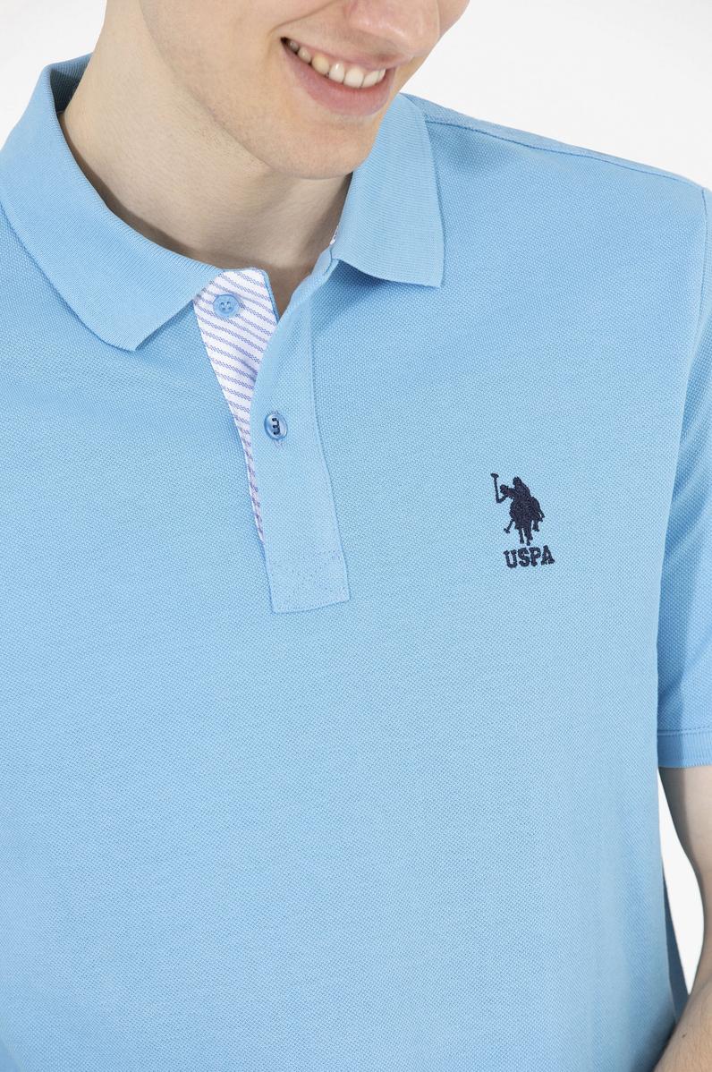 Erkek Turkuaz Basic Polo Yaka Tişört