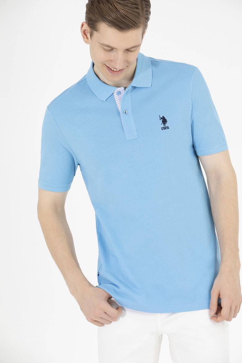 Erkek Turkuaz Basic Polo Yaka Tişört - 50263236097