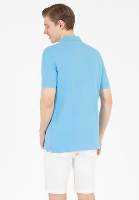 Erkek Turkuaz Basic Polo Yaka Tişört - 50263236097