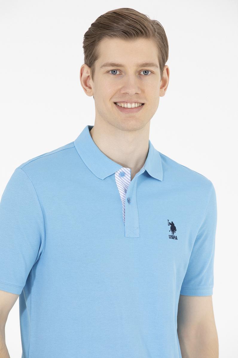 Erkek Turkuaz Basic Polo Yaka Tişört