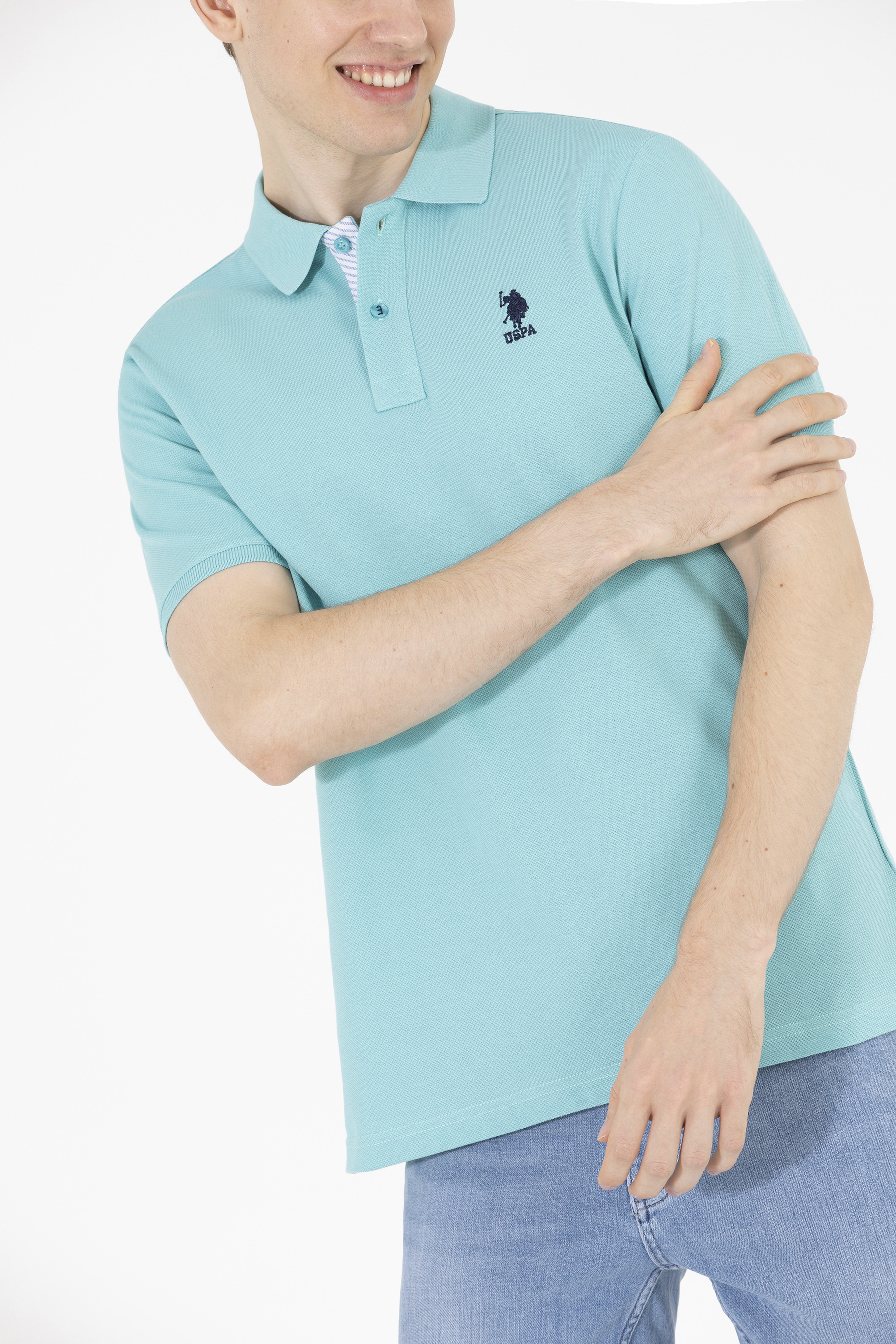 Erkek Mint Basic Polo Yaka Tişört