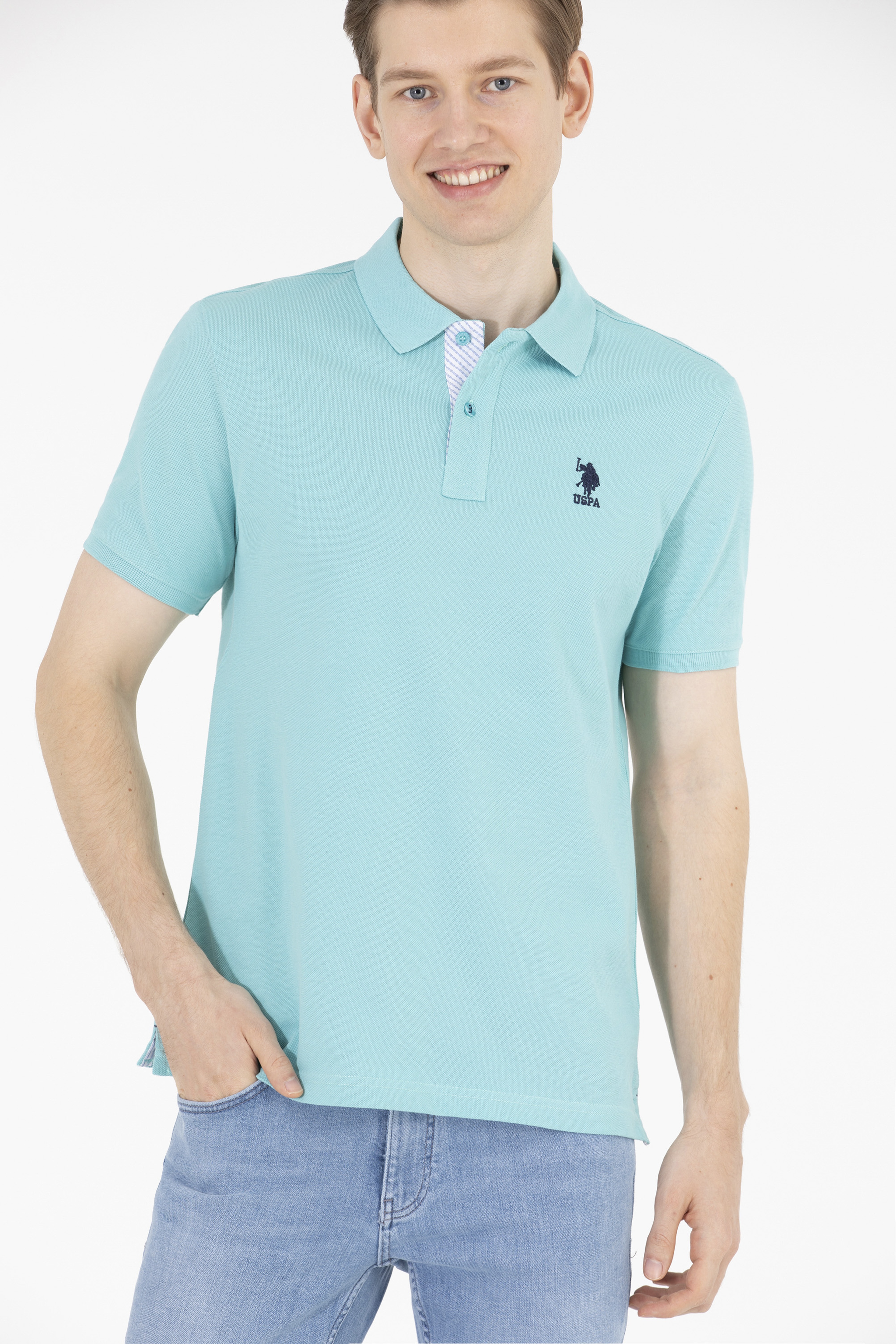 Erkek Mint Basic Polo Yaka Tişört