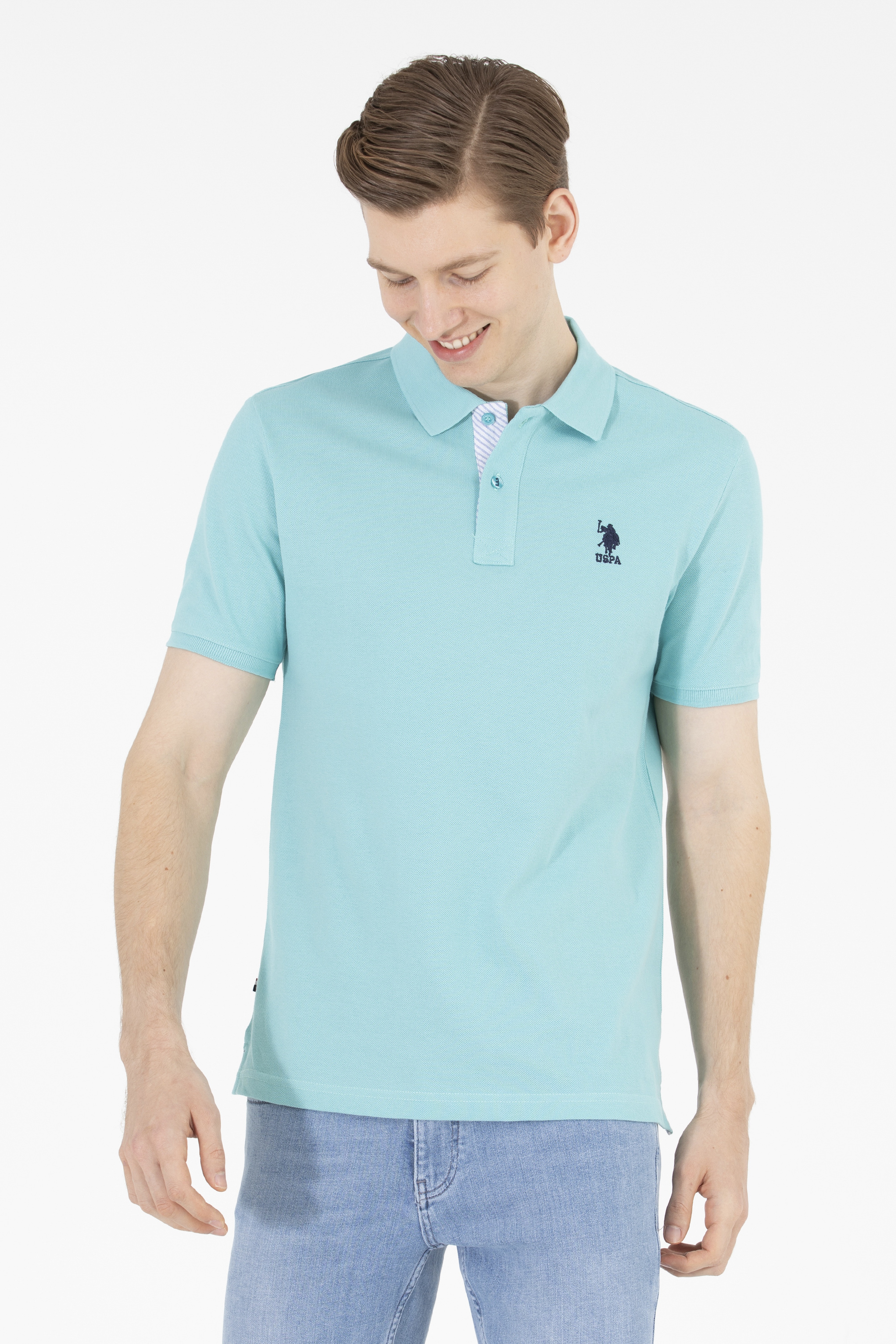 Erkek Mint Basic Polo Yaka Tişört - Image 1