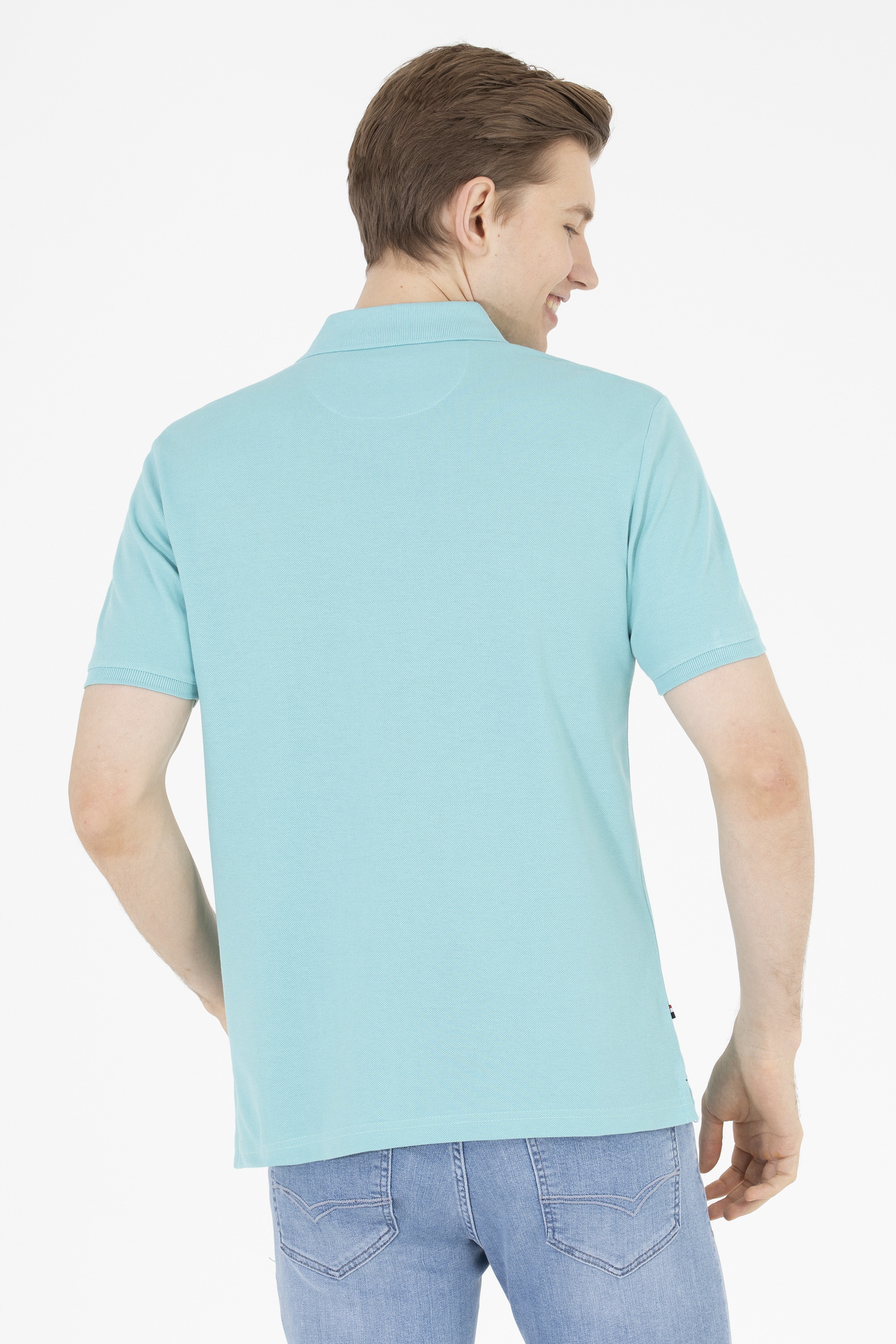 Erkek Mint Basic Polo Yaka Tişört - Image 5