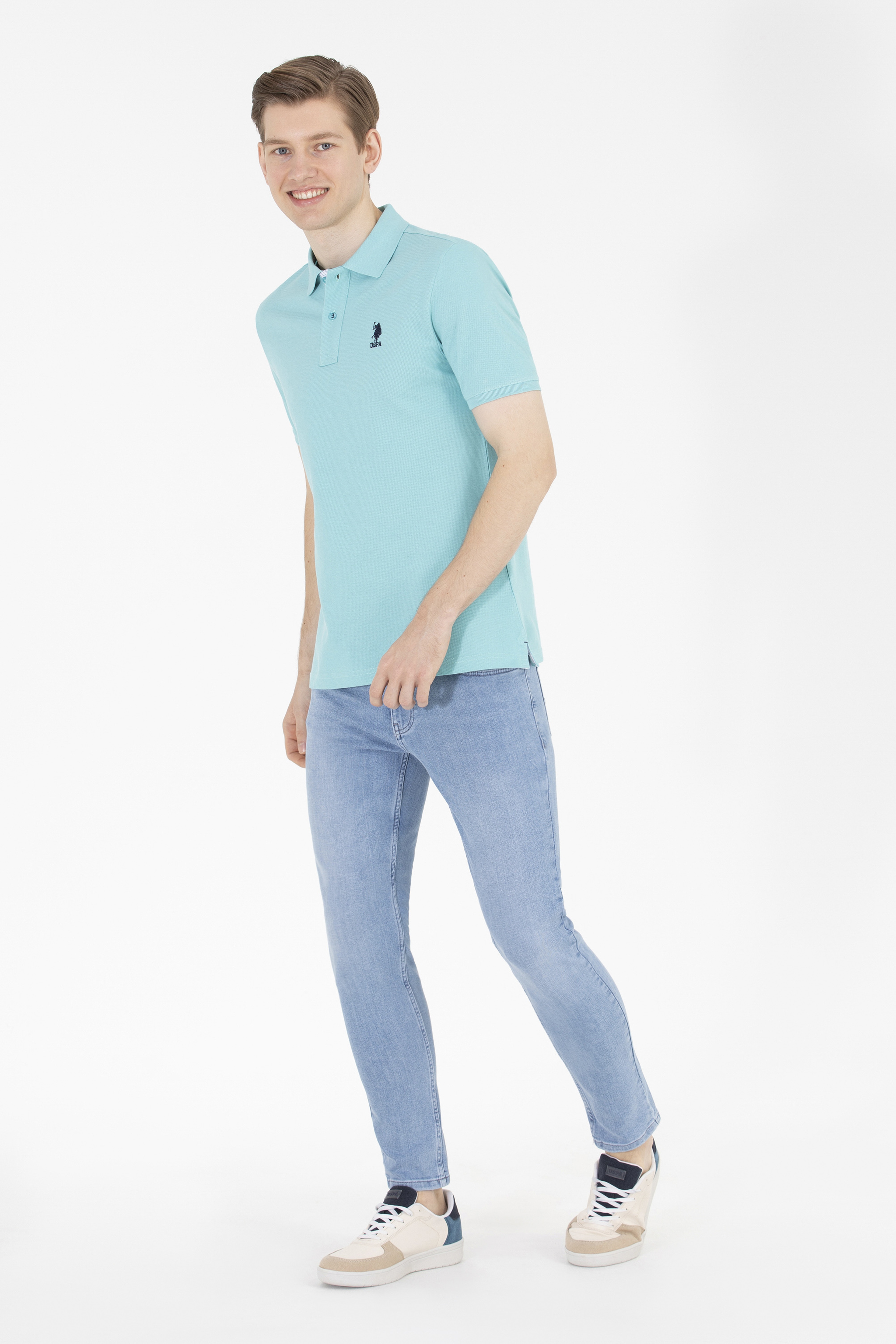 Erkek Mint Basic Polo Yaka Tişört
