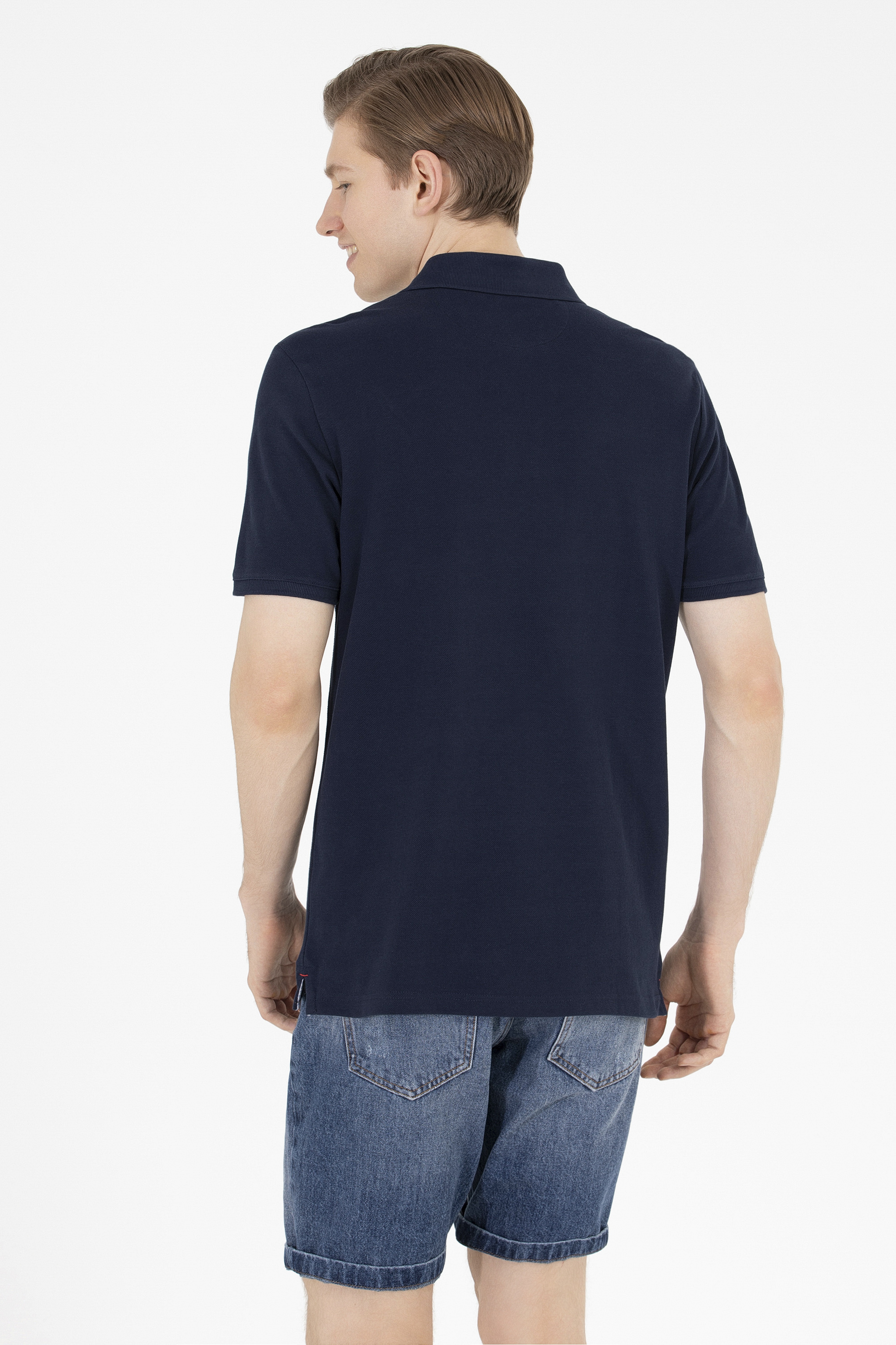 Erkek Koyu Lacivert Basic Polo Yaka Tişört