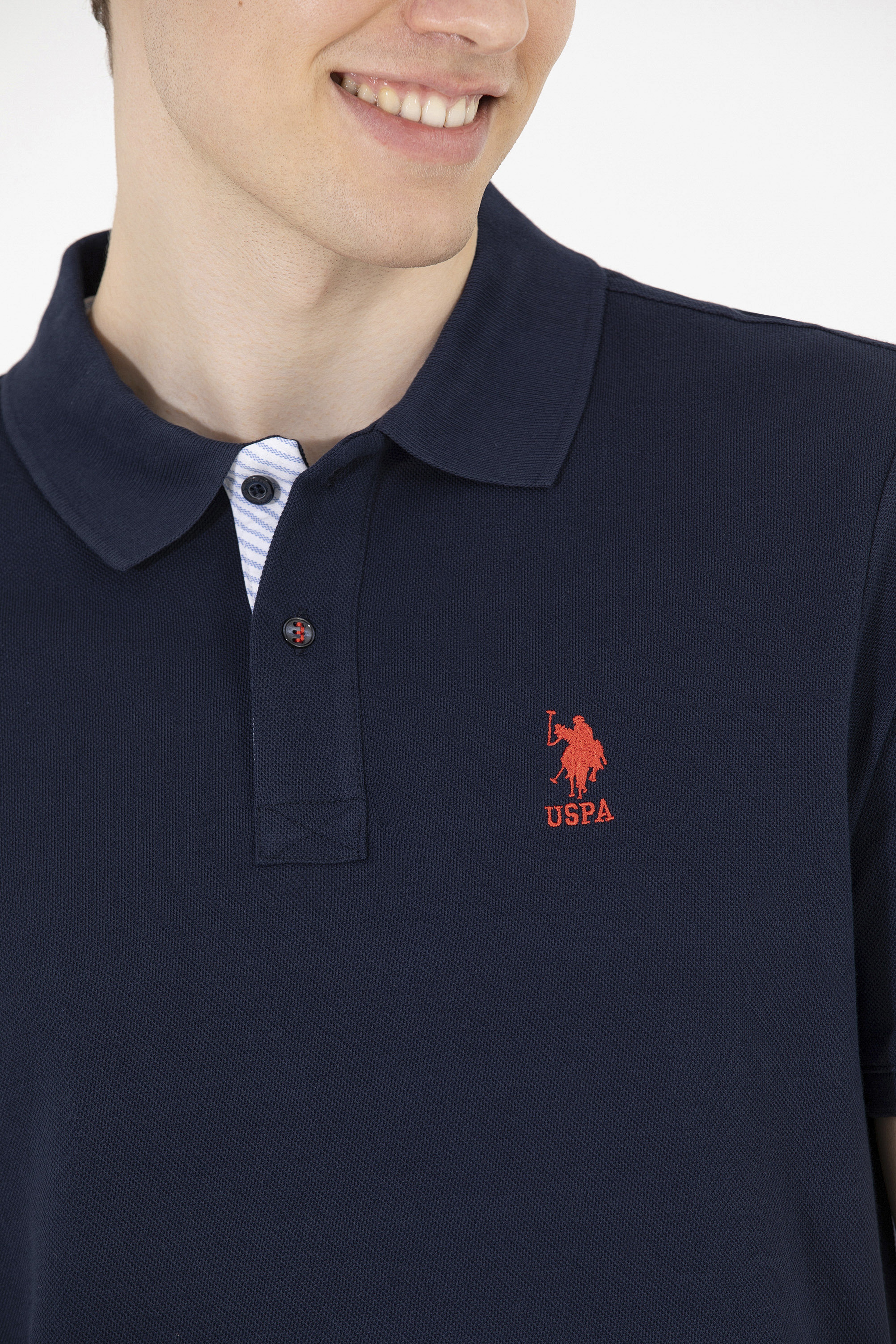 Erkek Koyu Lacivert Basic Polo Yaka Tişört