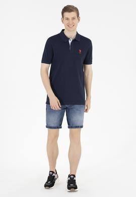 Erkek Koyu Lacivert Basic Polo Yaka Tişört - 50263236167