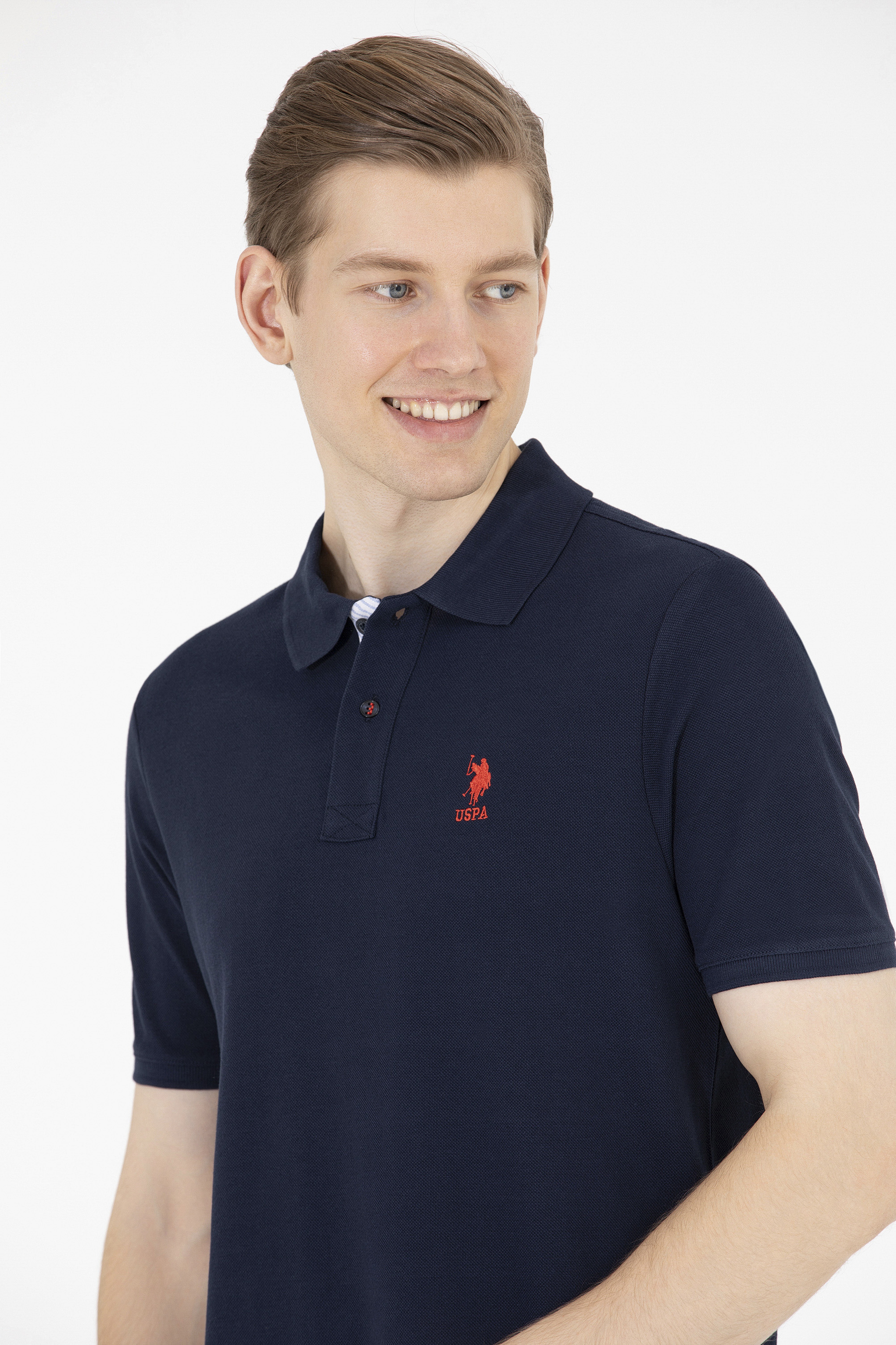 Erkek Koyu Lacivert Basic Polo Yaka Tişört