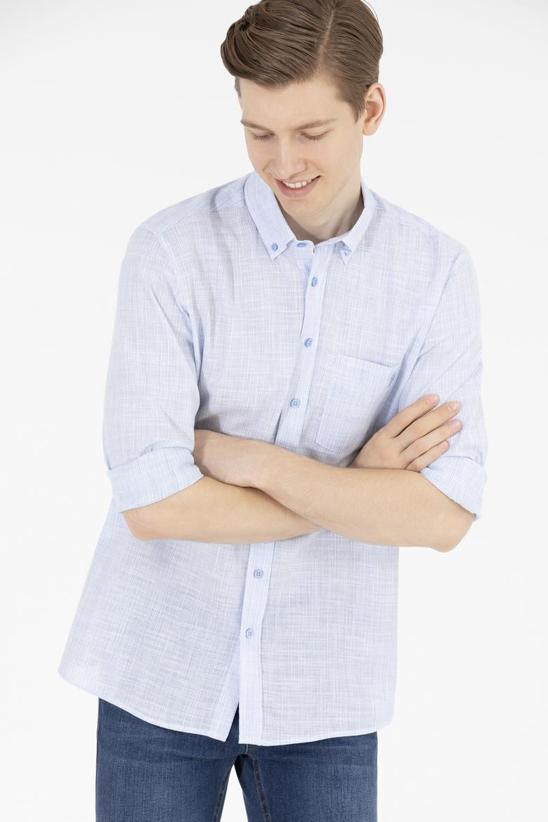 Erkek Mavi Uzun Kollu Gömlek - 50263702024