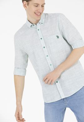 Erkek Yeşil Uzun Kollu Gömlek - 50263702042