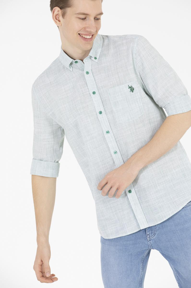 Erkek Yeşil Uzun Kollu Gömlek