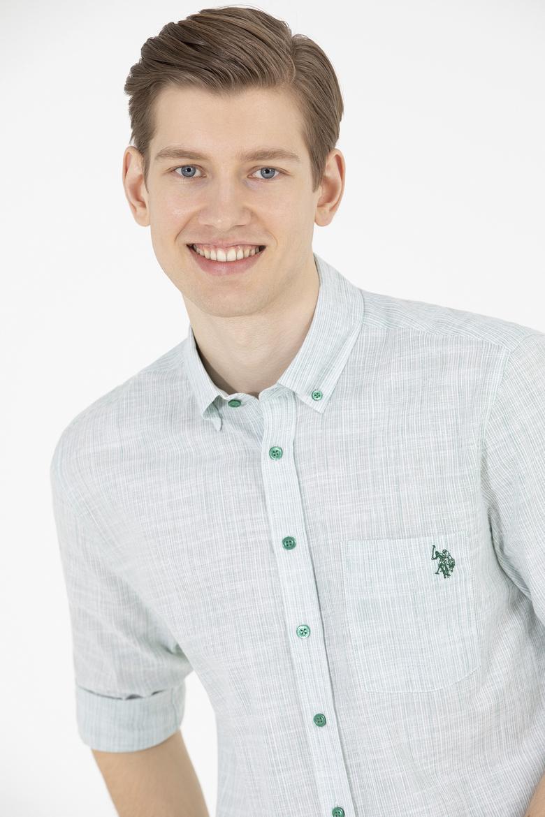 Erkek Yeşil Uzun Kollu Gömlek - 50263702042