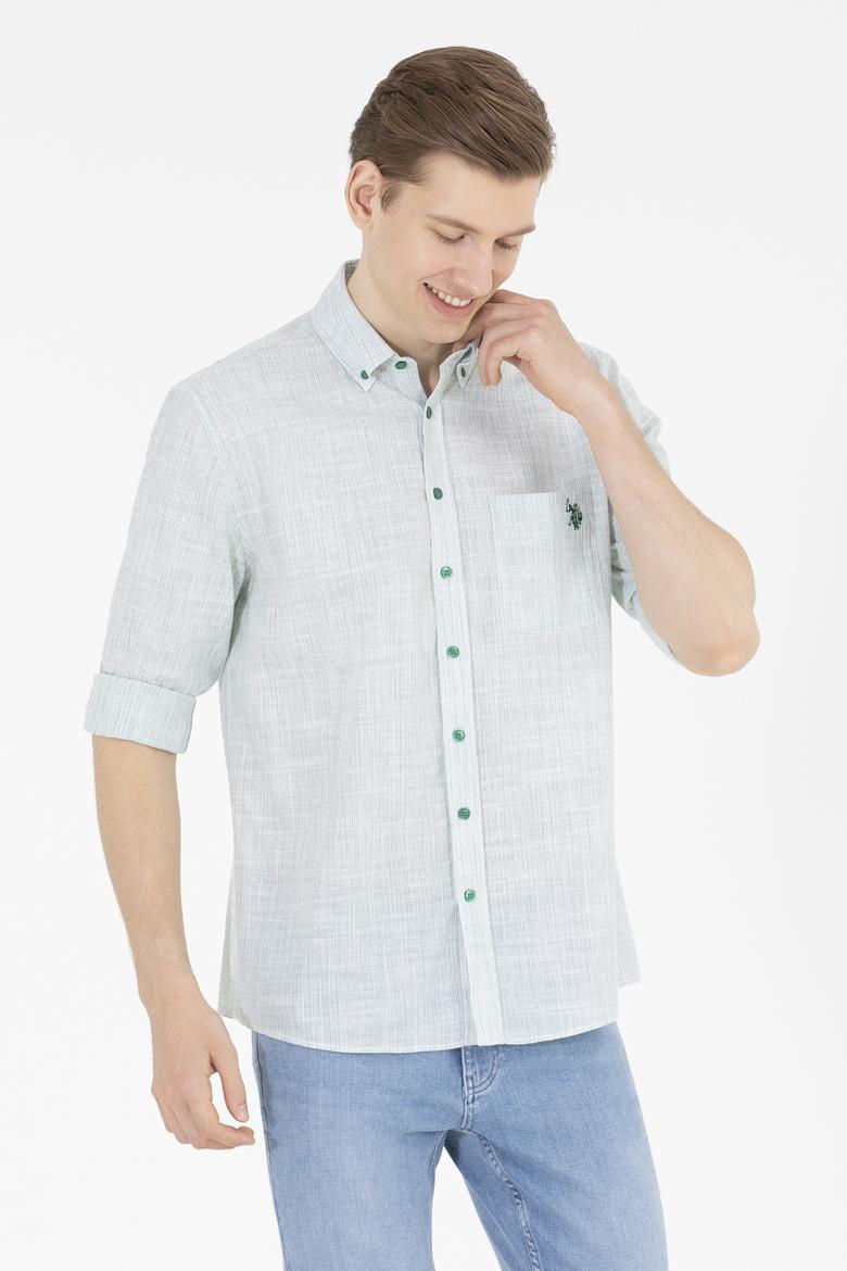 Erkek Yeşil Uzun Kollu Gömlek