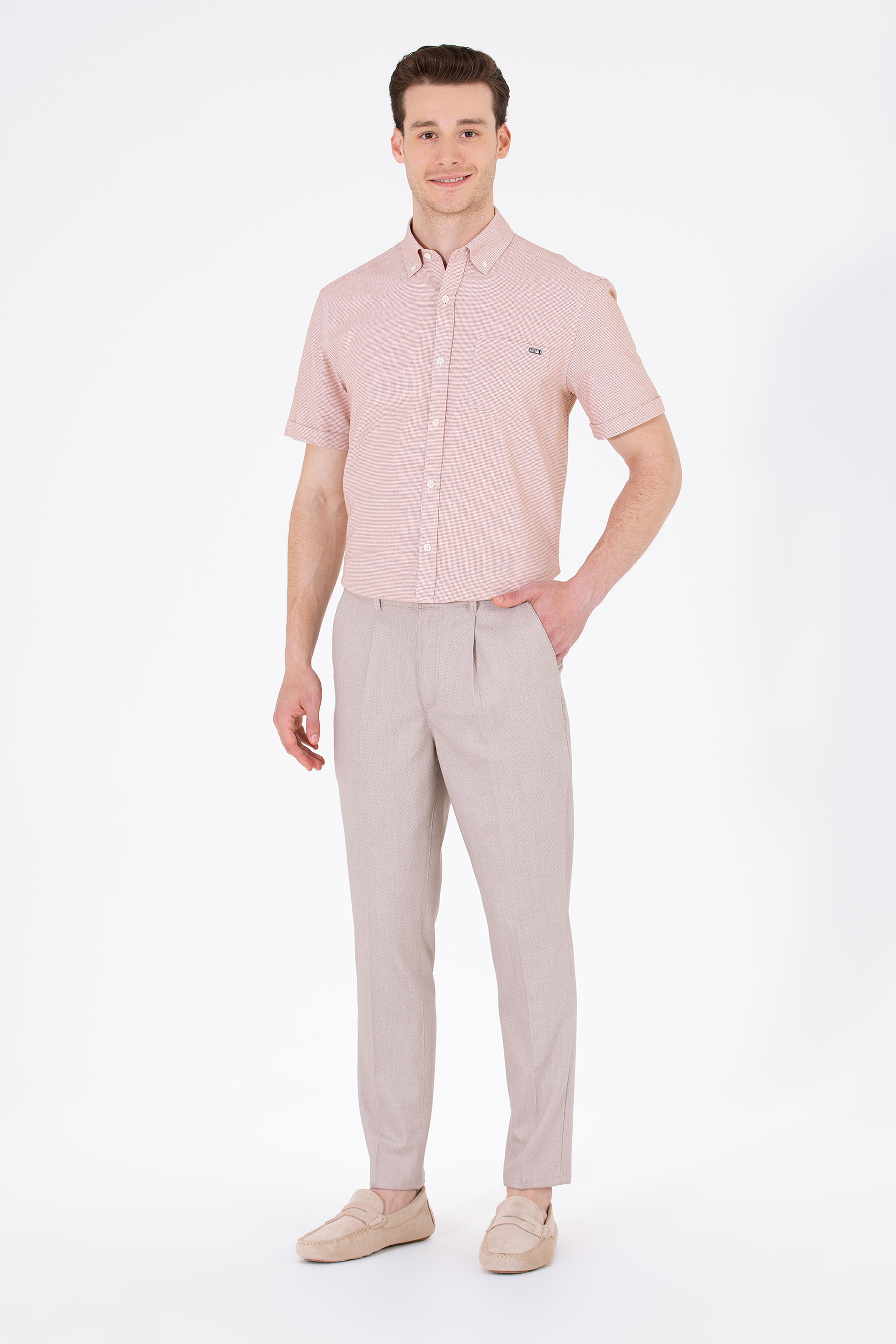 Erkek Carrot Fit Camel Kanvas Pantolon