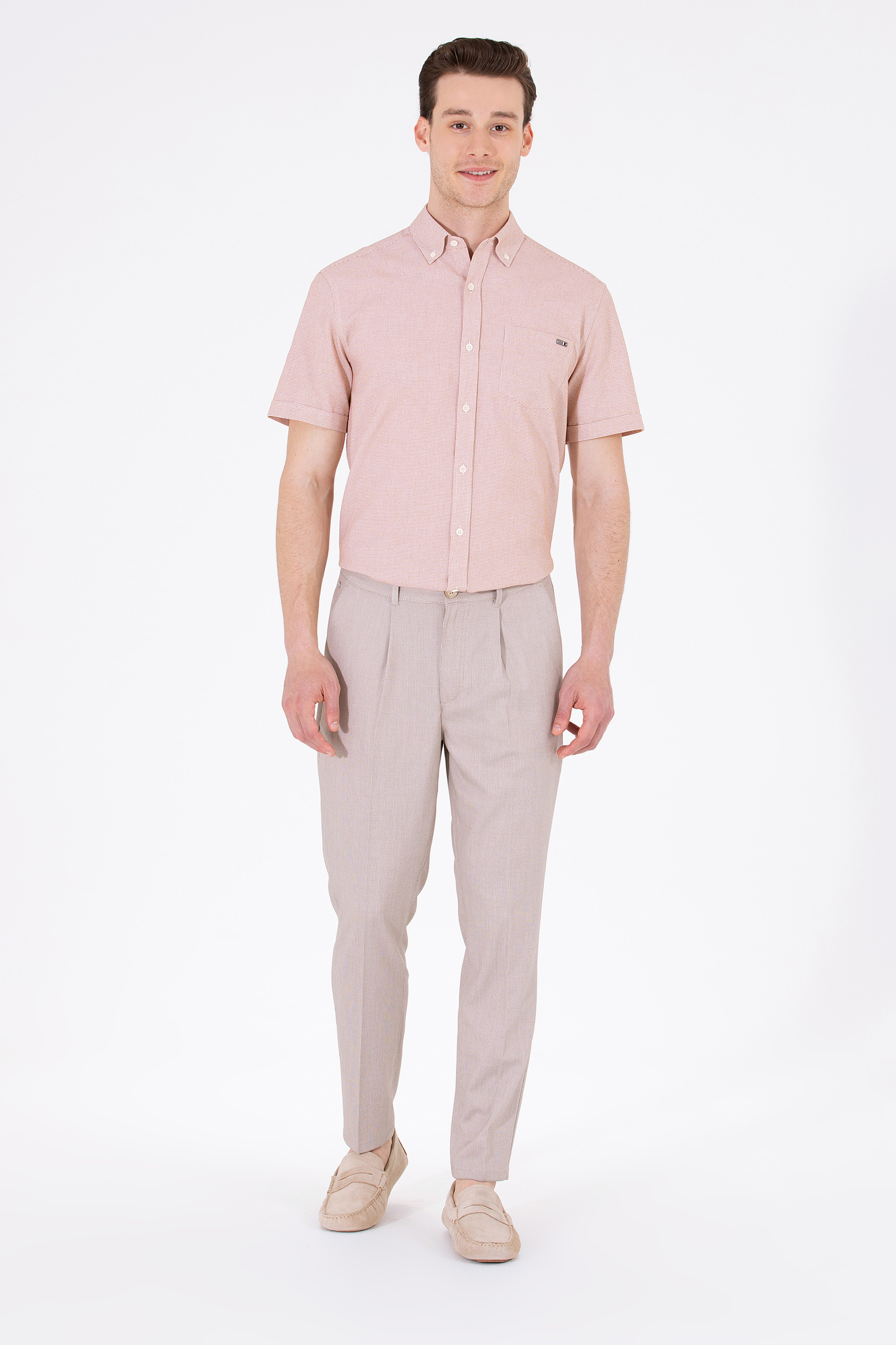 Erkek Carrot Fit Camel Kanvas Pantolon - Image 3