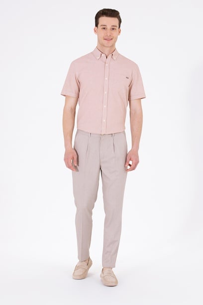 Erkek Carrot Fit Camel Kanvas Pantolon