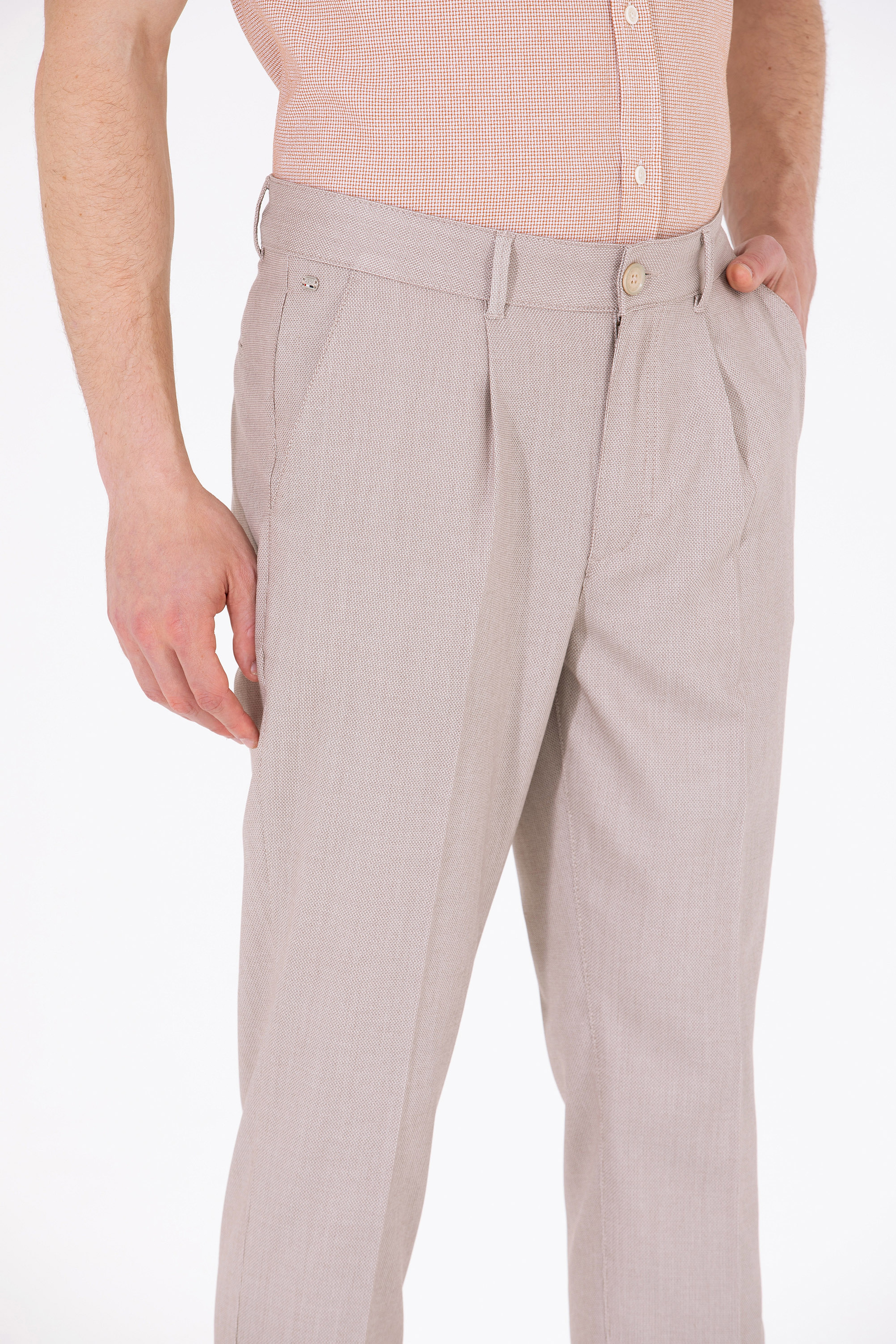 Erkek Carrot Fit Camel Kanvas Pantolon - Image 5