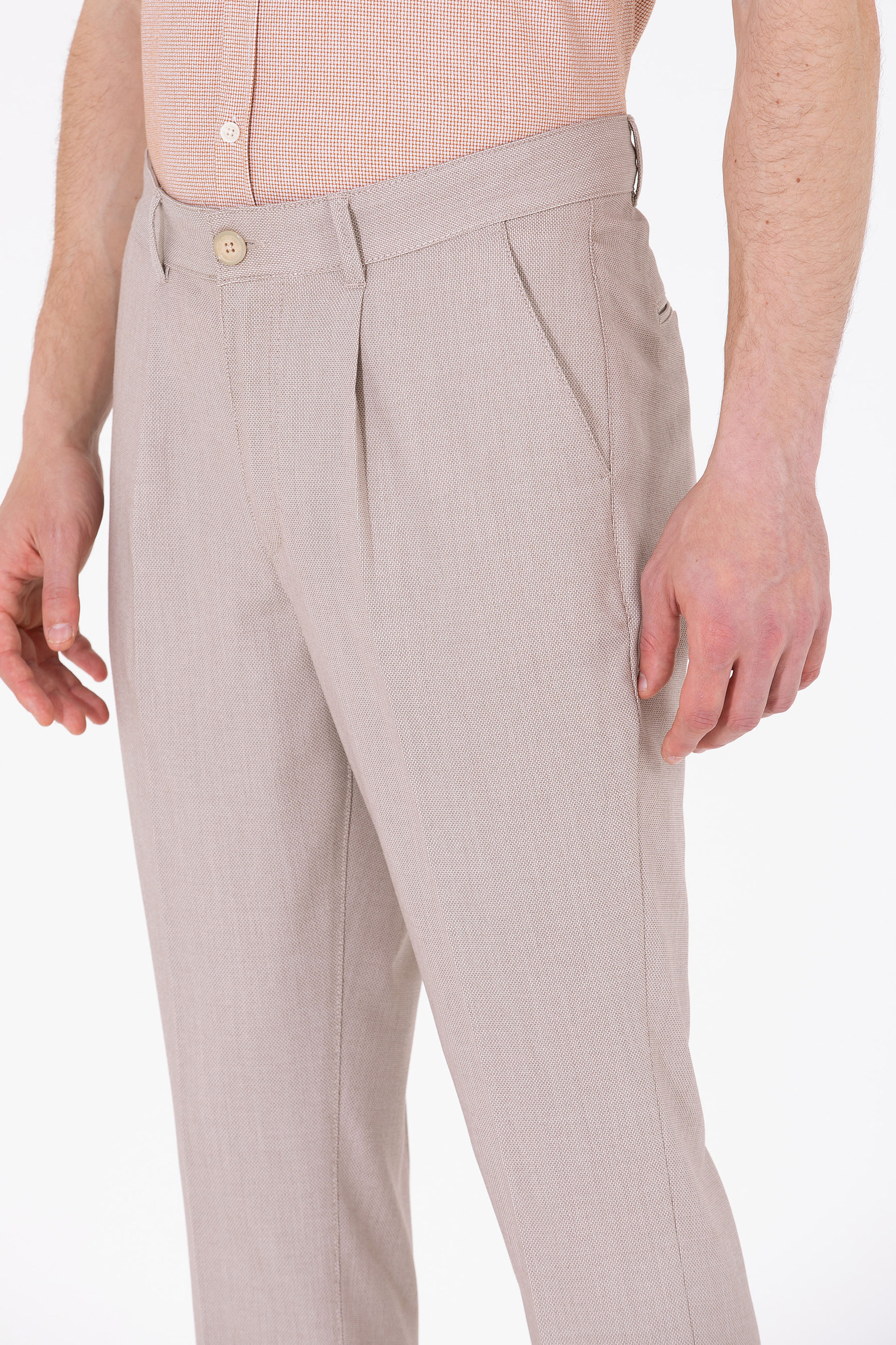 Erkek Carrot Fit Camel Kanvas Pantolon