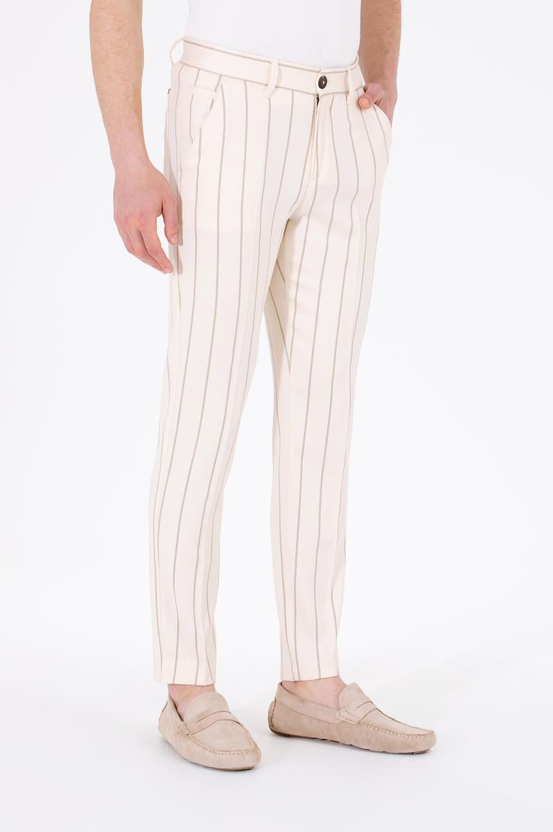 Erkek Slim Fit Camel Kanvas Pantolon