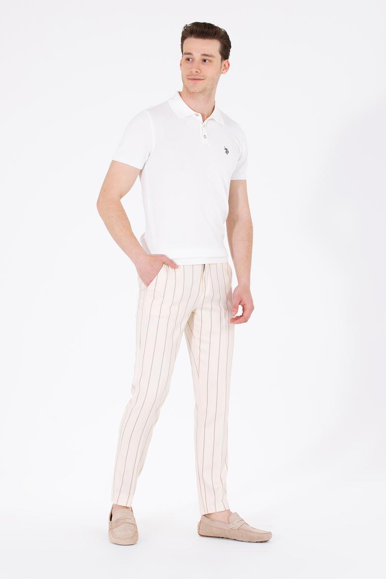 Erkek Slim Fit Camel Kanvas Pantolon