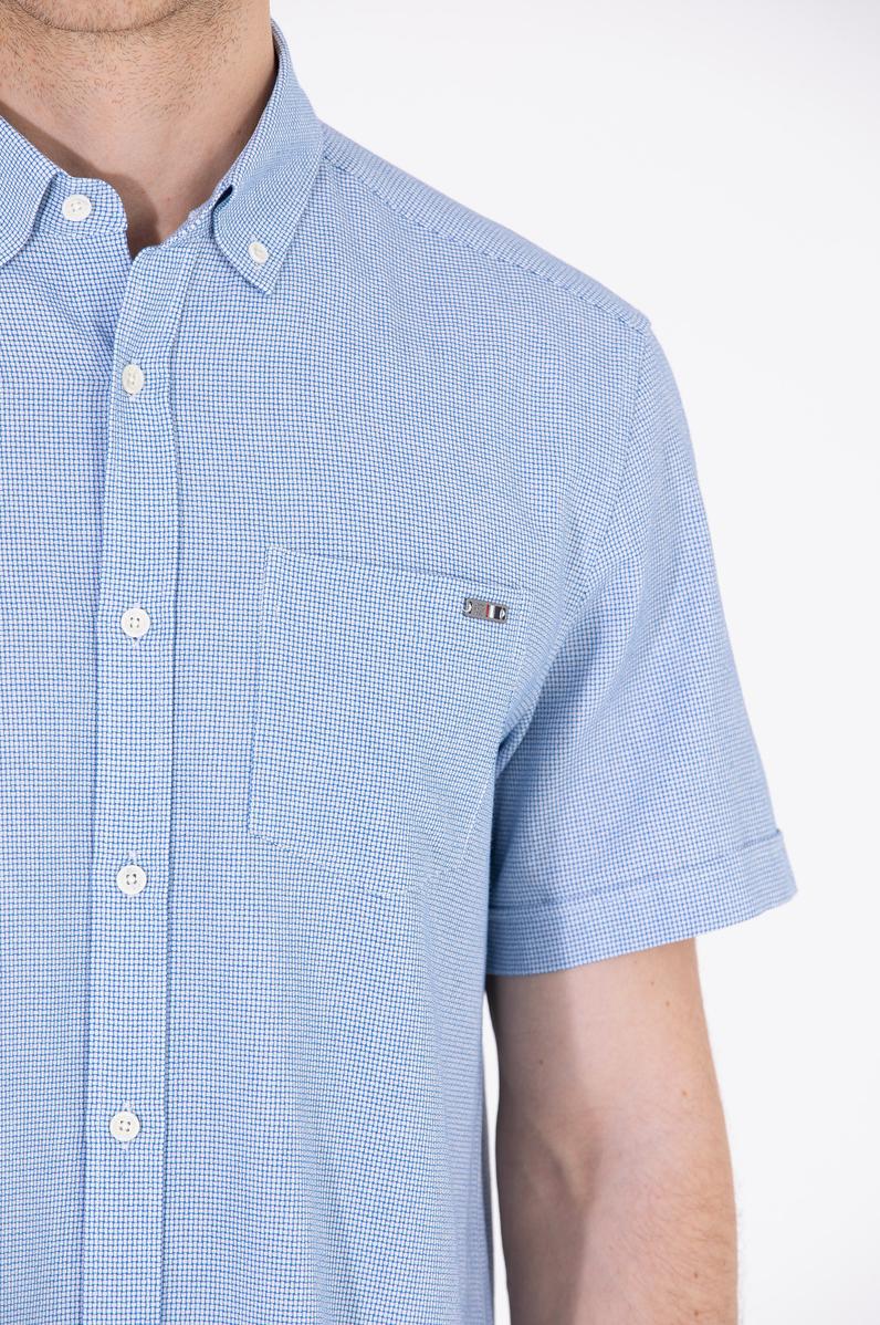 Erkek Saks Kısa Kollu Gömlek