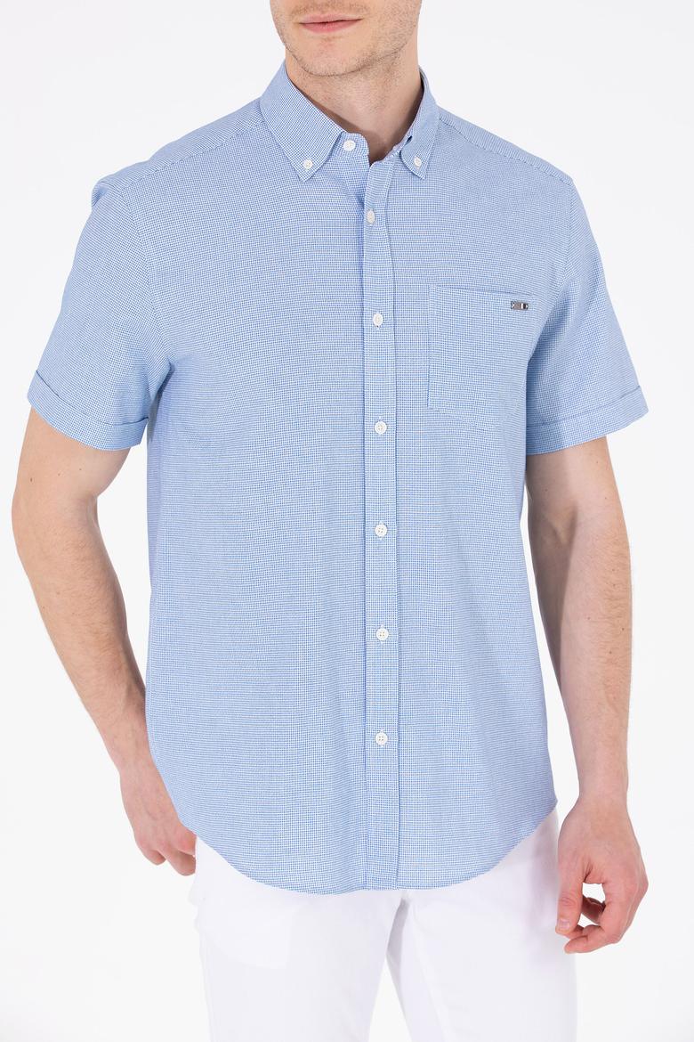 Erkek Saks Kısa Kollu Gömlek - 50265491035