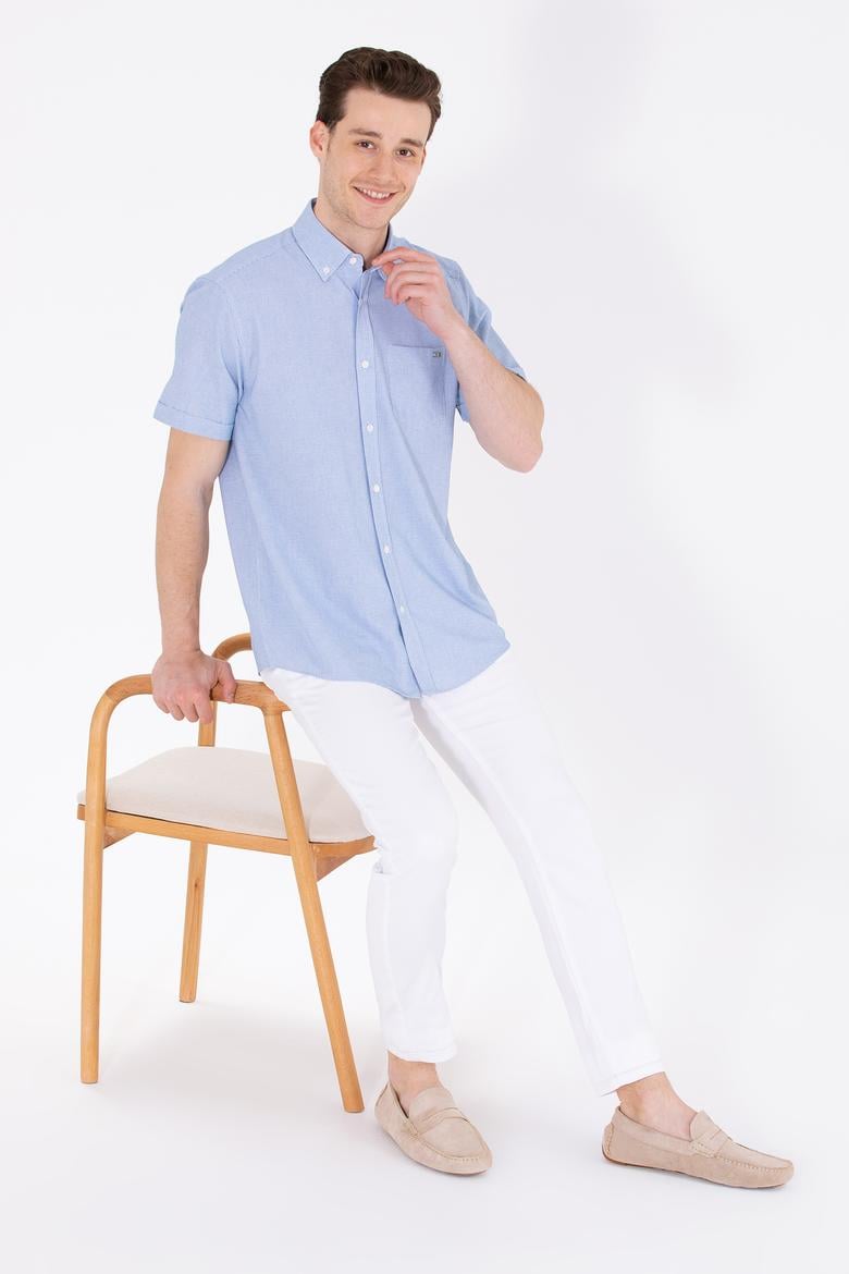 Erkek Saks Kısa Kollu Gömlek - 50265491035