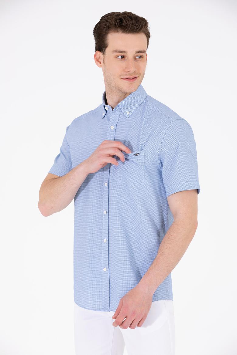 Erkek Saks Kısa Kollu Gömlek - 50265491035