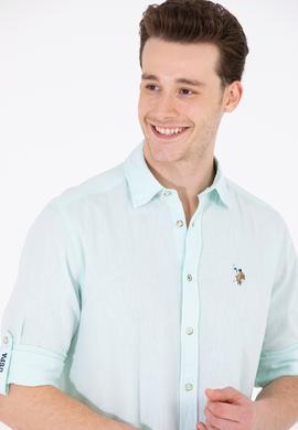 Erkek Su Yeşili Uzun Kollu Basic Gömlek - 50262880105