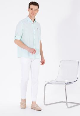 Erkek Su Yeşili Uzun Kollu Basic Gömlek - 50262880105