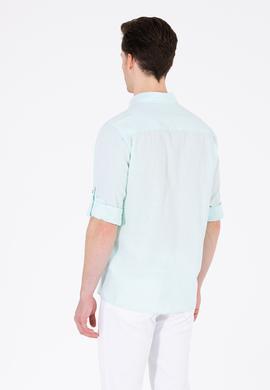 Erkek Su Yeşili Uzun Kollu Basic Gömlek - 50262880105