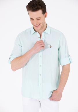 Erkek Su Yeşili Uzun Kollu Basic Gömlek - 50262880105