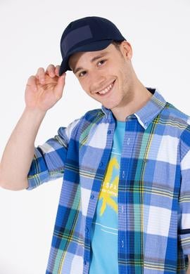 Erkek Ekoseli Saks Gömlek - 50264095014