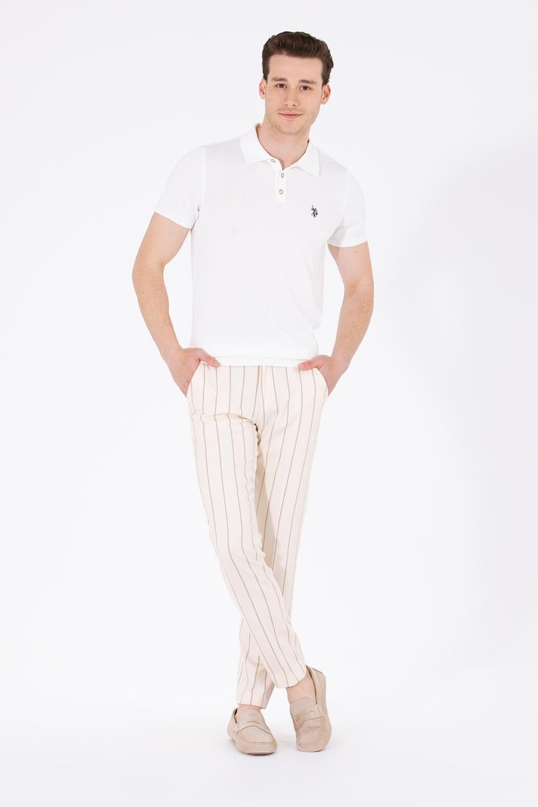 Erkek Ekru Polo Yaka Triko Kazak - 50264628005