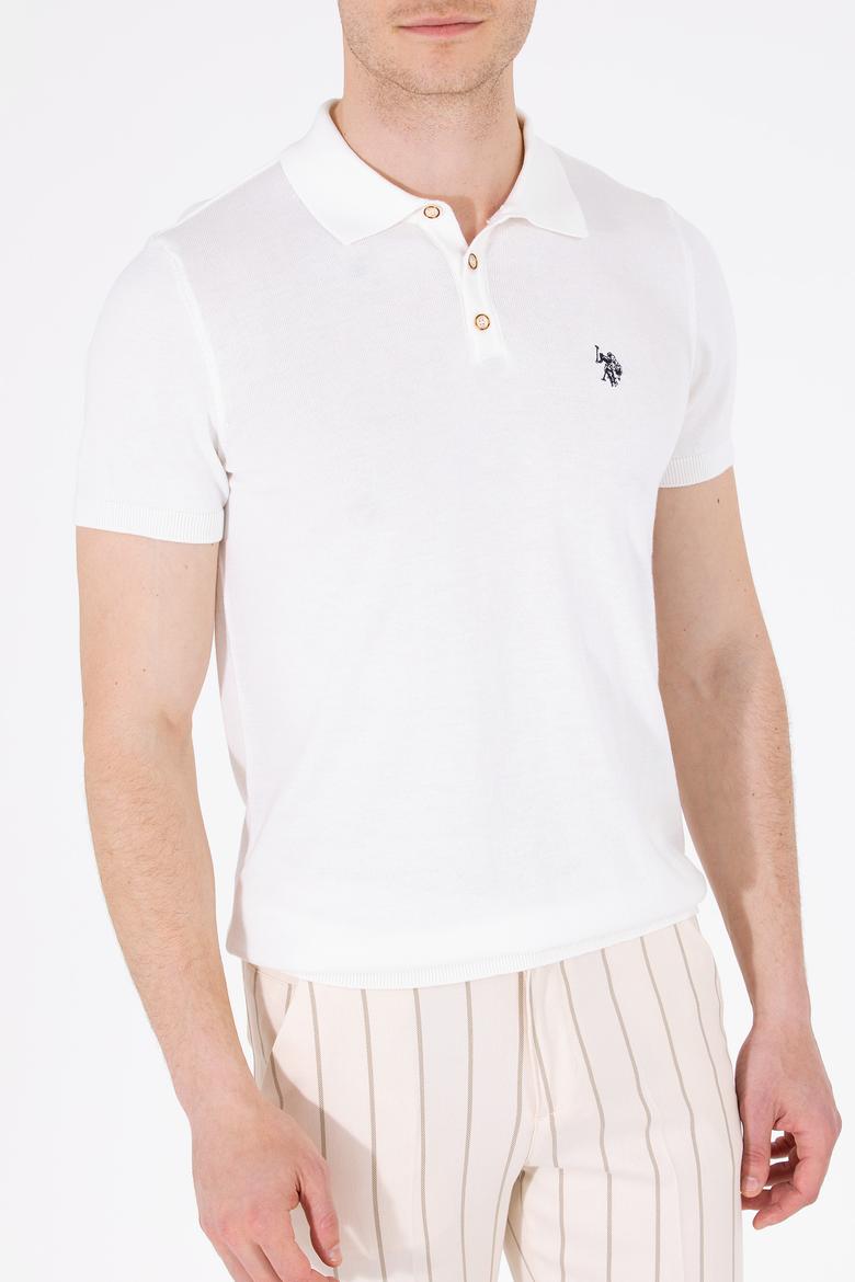 Erkek Ekru Polo Yaka Triko Kazak - 50264628005