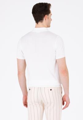 Erkek Ekru Polo Yaka Triko Kazak - 50264628005