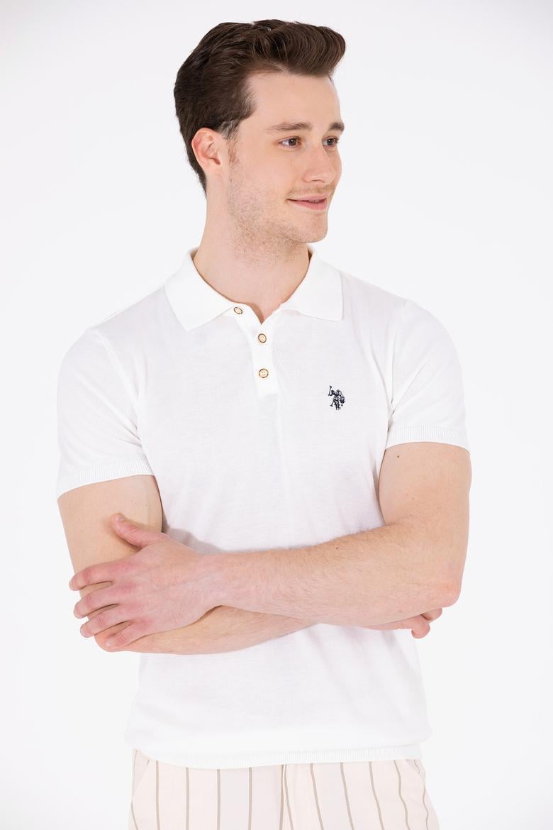 Erkek Ekru Polo Yaka Triko Kazak - 50264628005