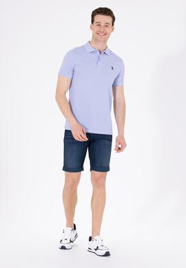 Erkek Mavi Basic Polo Yaka Tişört - 50262933455