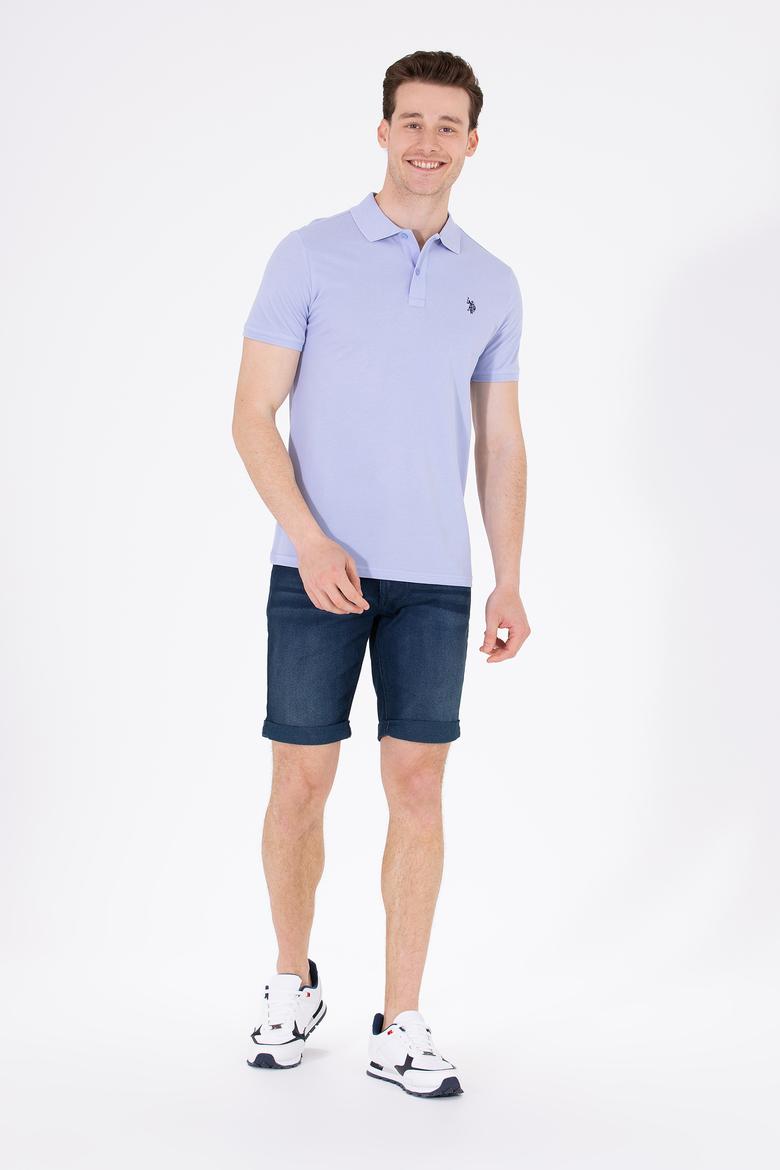 Erkek Mavi Basic Polo Yaka Tişört - 50262933455