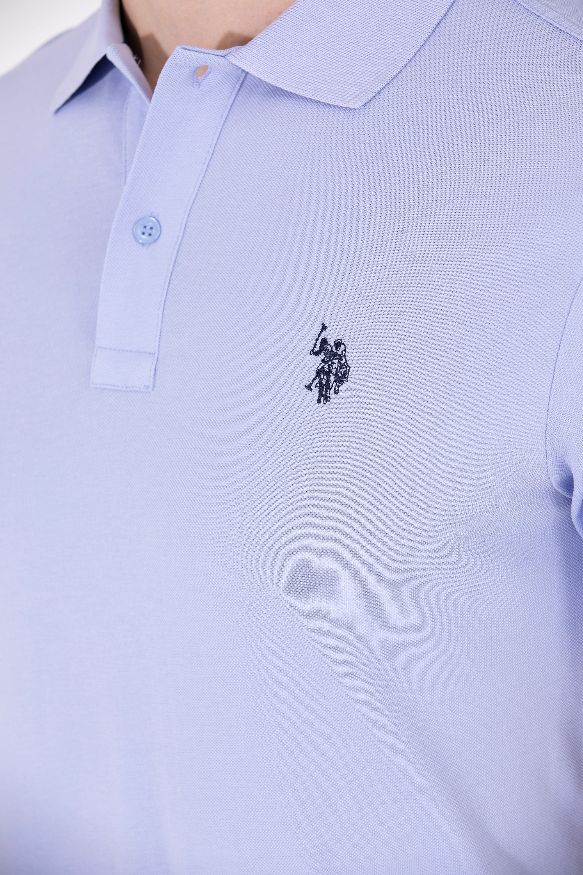 Erkek Mavi Basic Polo Yaka Tişört