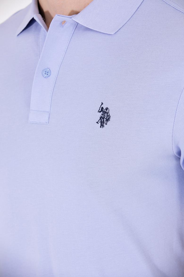 Erkek Mavi Basic Polo Yaka Tişört - 50262933455