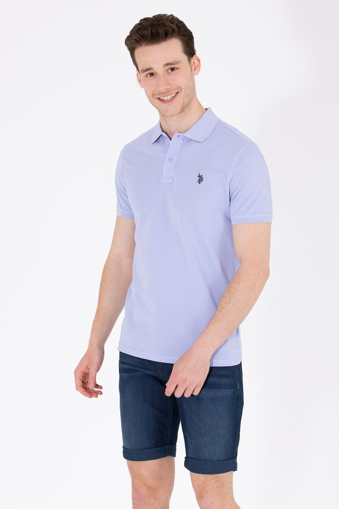 Erkek Mavi Basic Polo Yaka Tişört