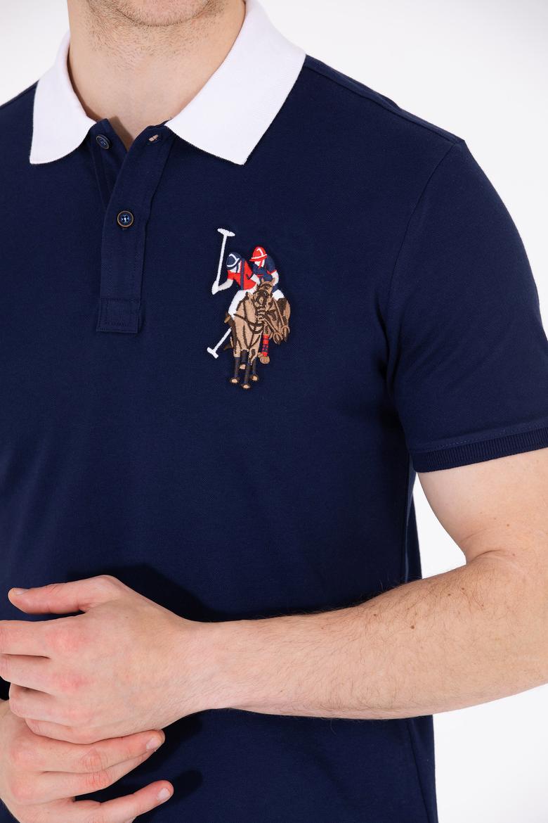 Erkek Lacivert Polo Yaka Basic T-Shirt - 50263005016