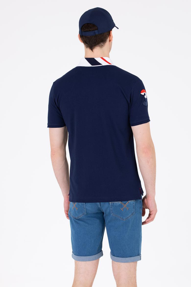 Erkek Lacivert Polo Yaka Basic T-Shirt - 50263005016
