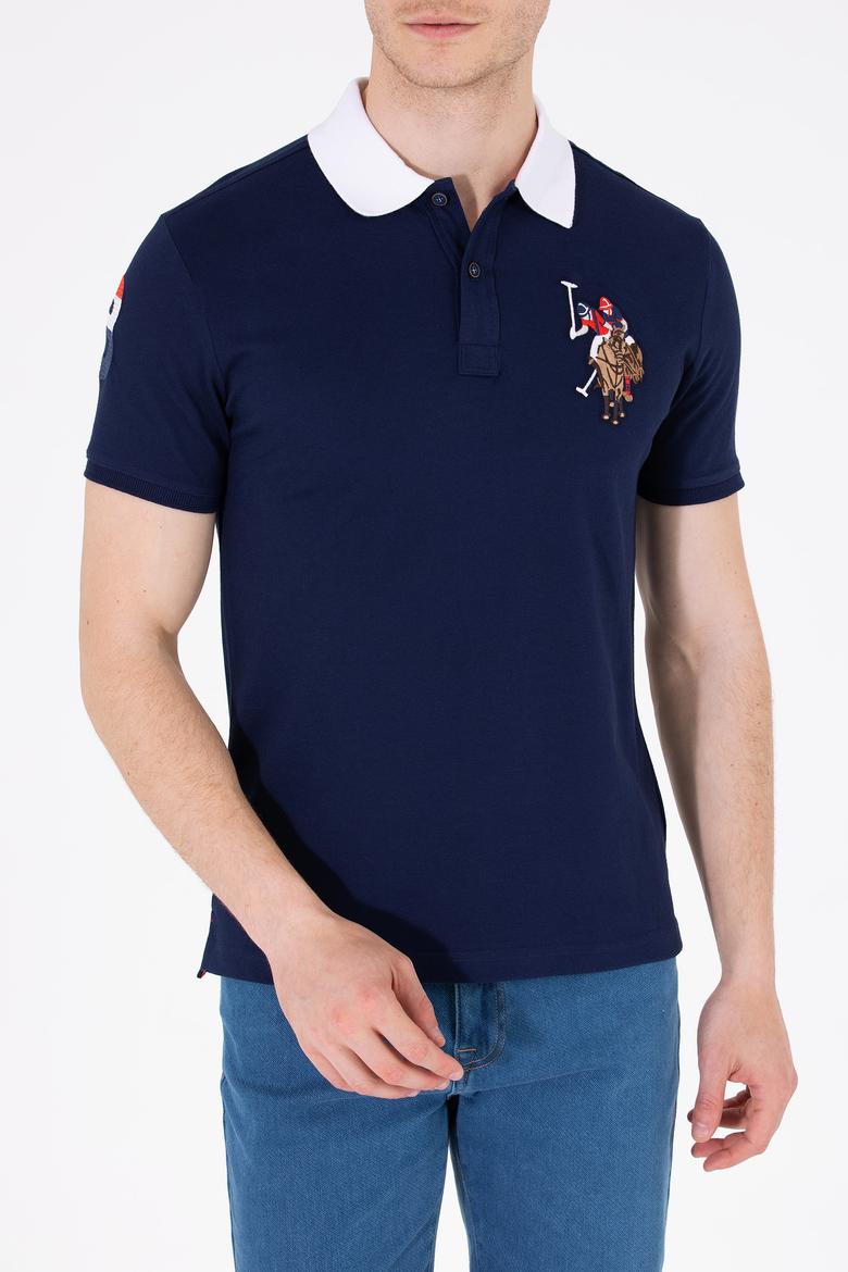 Erkek Lacivert Polo Yaka Basic T-Shirt - 50263005016