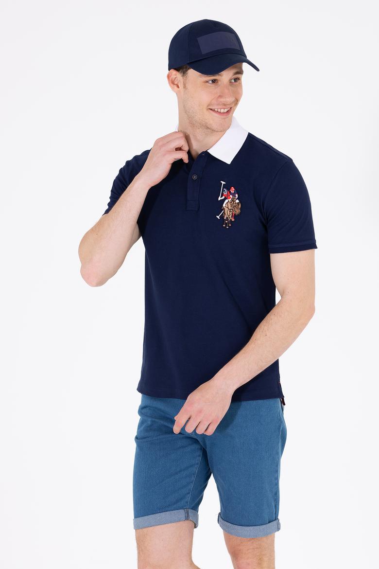 Erkek Lacivert Polo Yaka Basic T-Shirt - 50263005016