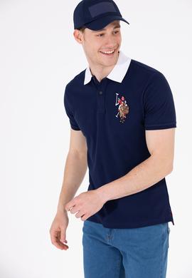 Erkek Lacivert Polo Yaka Basic T-Shirt - 50263005016