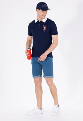 Erkek Lacivert Polo Yaka Basic T-Shirt - 50263005016